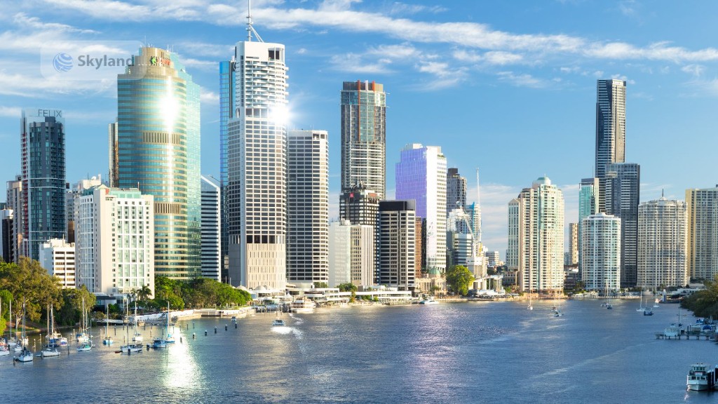 Brisbane city skyline along the river