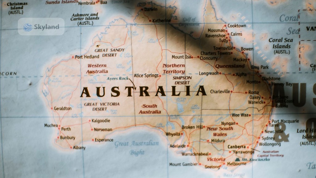Map of Australia showing states and territories