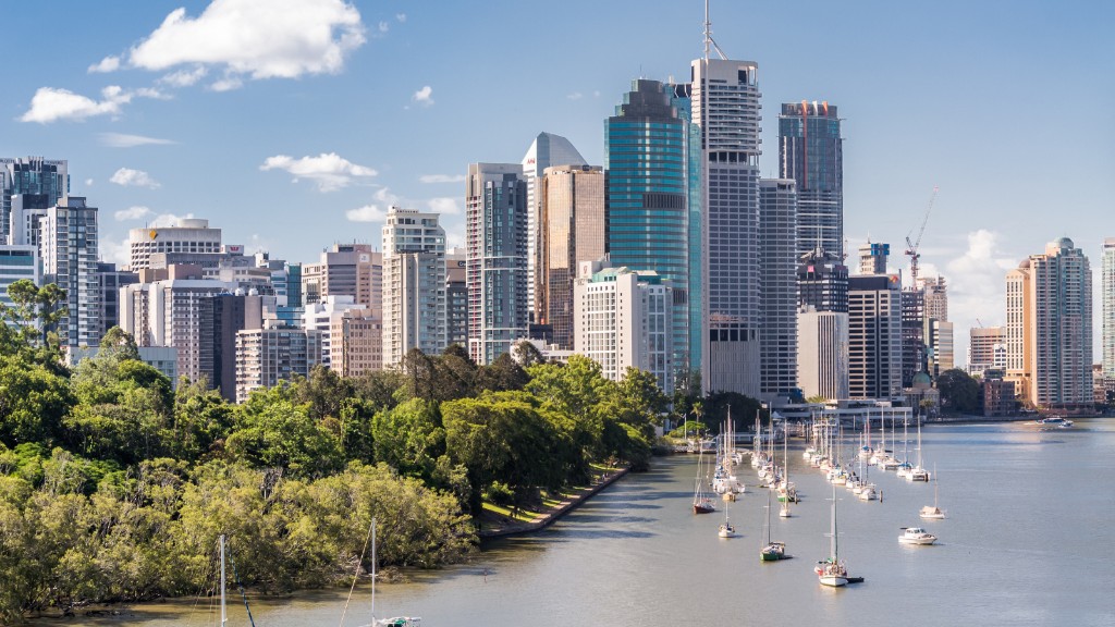 Brisbane CBD skyline across the river