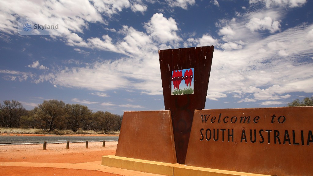 Welcome to South Australia roadside sign