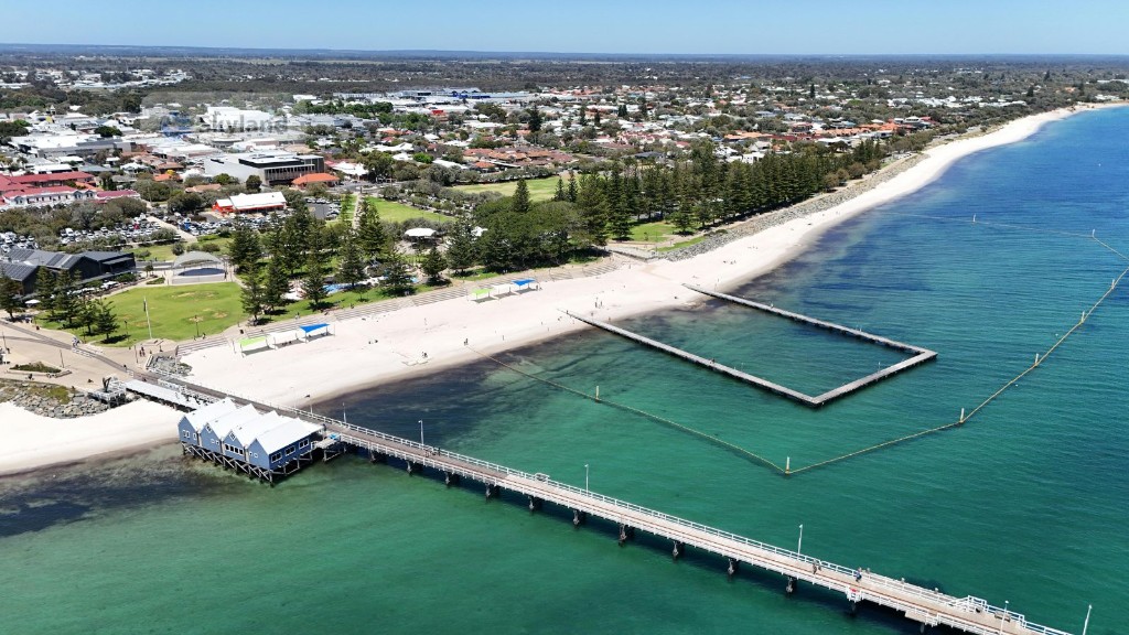 Aerial view of Busselton Jetty in Western Australia