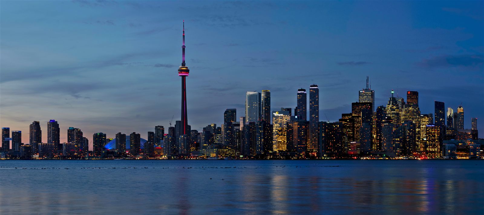 Toronto skyline at night representing Canada Express Entry