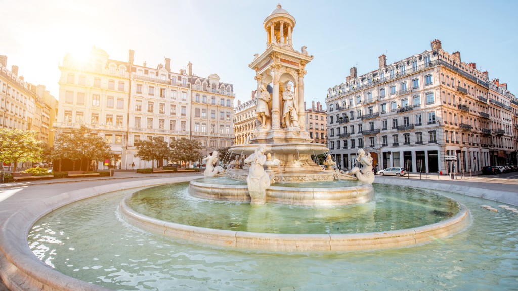 Place des Jacobins fountain in Lyon, France