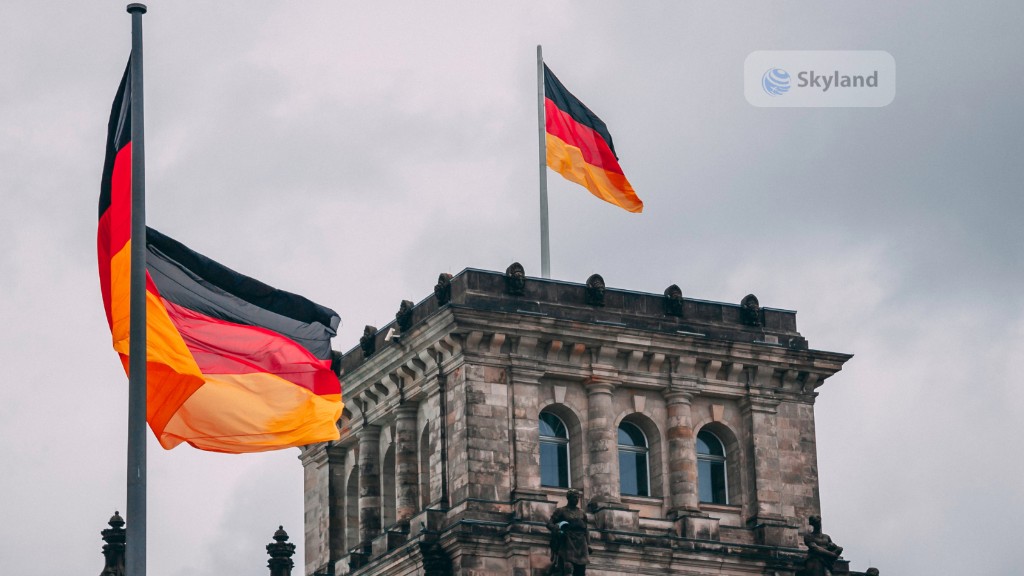 German flag at the Reichstag in Berlin