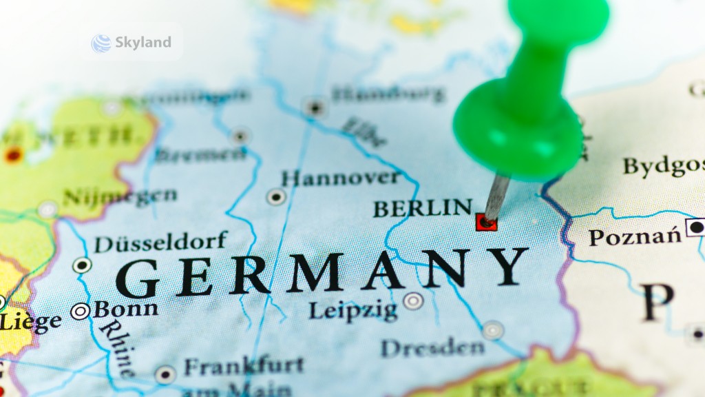 Map of Germany with Berlin marked
