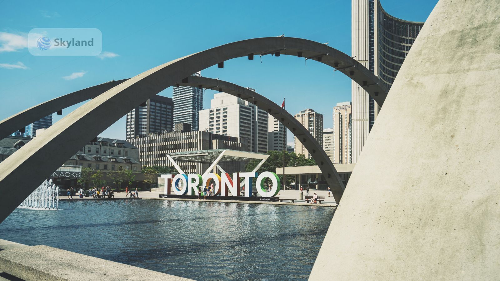 Nathan Phillips Square and the TORONTO sign
