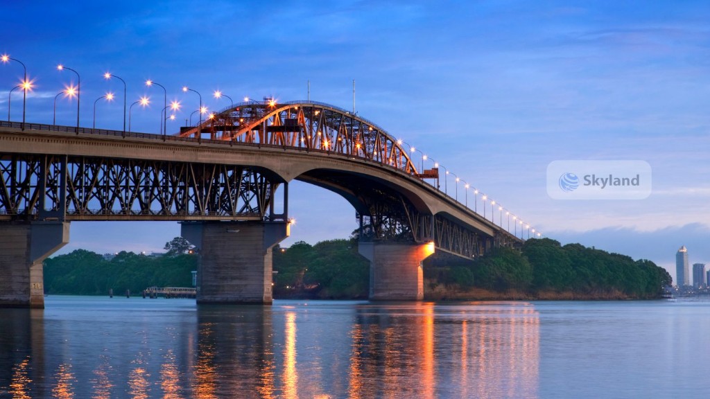 Auckland Harbour Bridge at twilight
