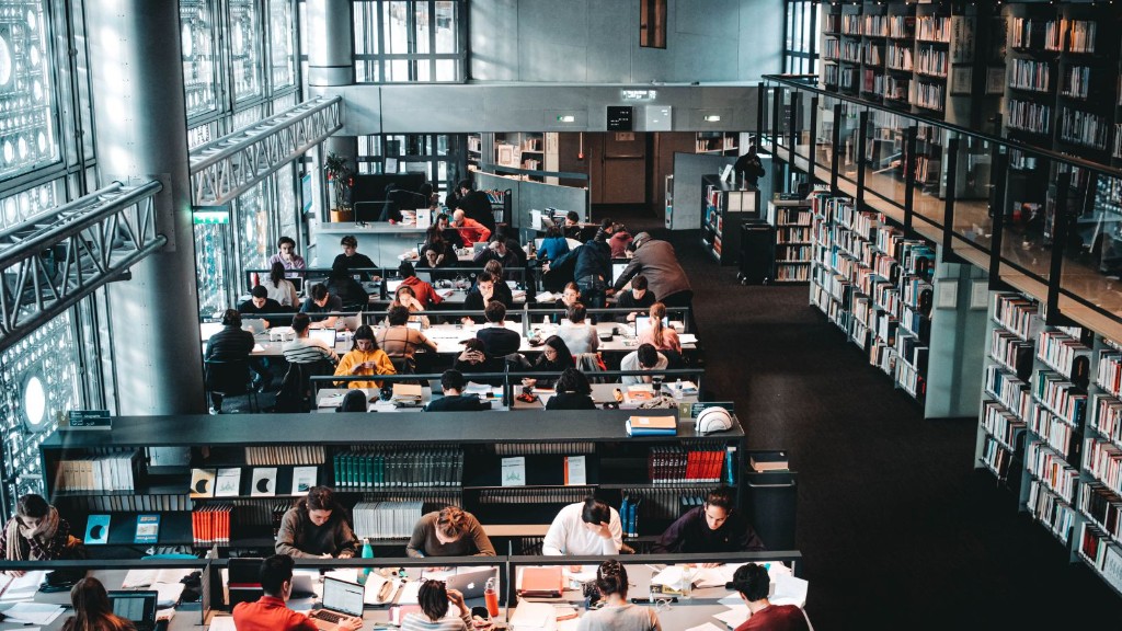 University library study hall with students working