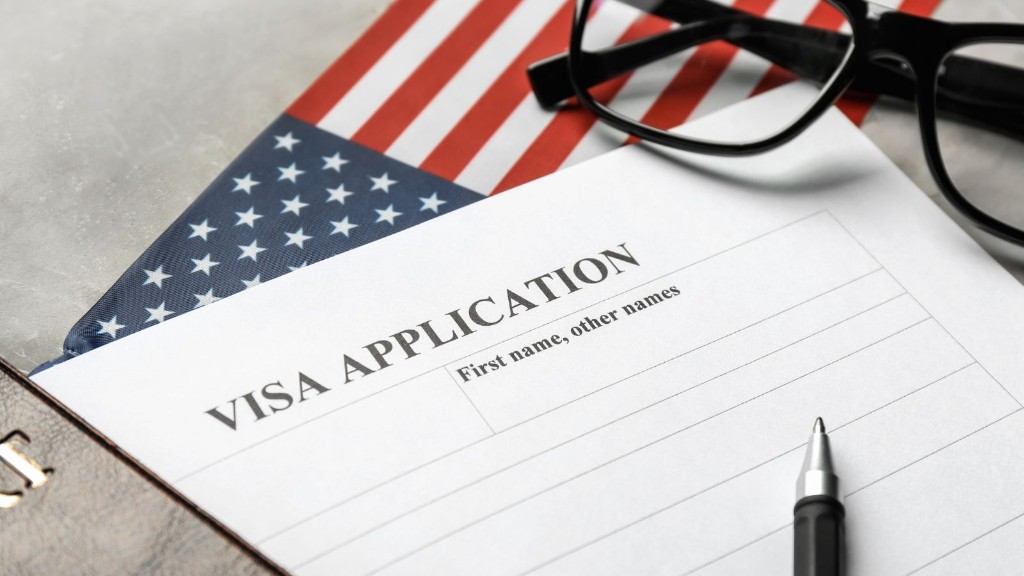USA visa application form with American flag
