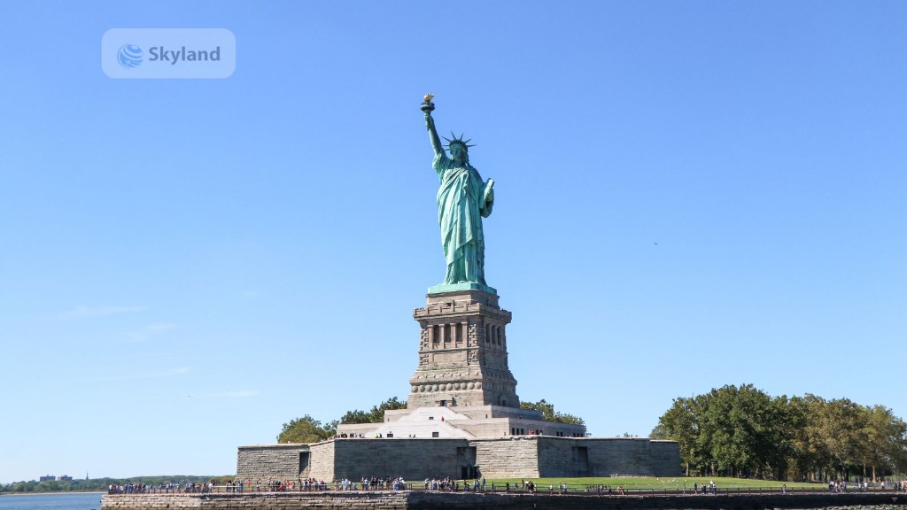 Statue of Liberty against a clear blue sky